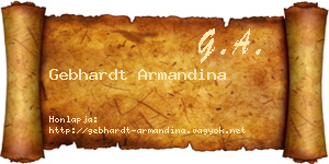 Gebhardt Armandina névjegykártya